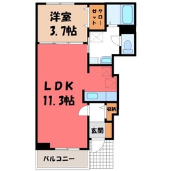 氏家駅 徒歩9分 1階の物件間取画像